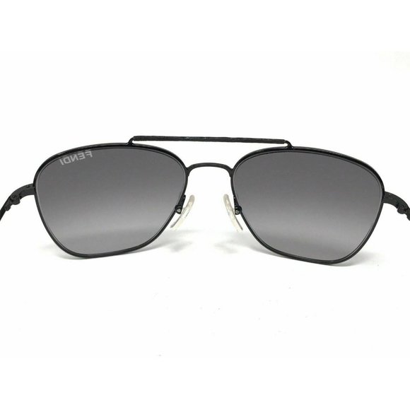 FENDI Sunglasses Bayonet Temples FS5217L Black Pilot Aviator Metal Italy - Picture 7 of 12